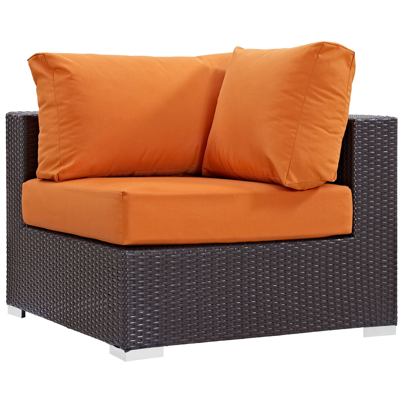 Convene Outdoor Patio Corner - Espresso/Orange EEI-1840-EXP-ORA