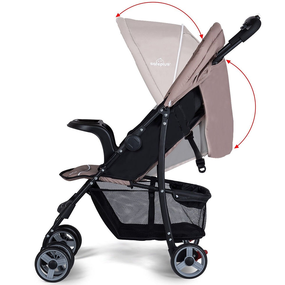 Thumbnail: 5-Point Safety System Foldable Lightweight Baby Stroller-Coffee