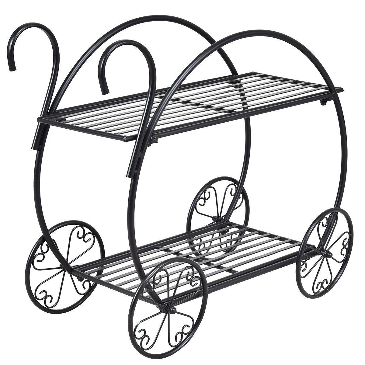 Heavy Duty Metal Flower Cart Plant Stand
