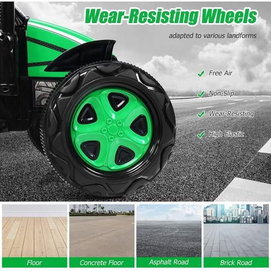 Thumbnail: 2 in 1 Electric 12V Kids Ride on Car Tractor w/Remote Control LED Light Horn-GN