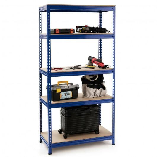 Thumbnail: 5-Tier Steel Shelving Unit Storage Shelves Heavy Duty Storage Rack-Blue
