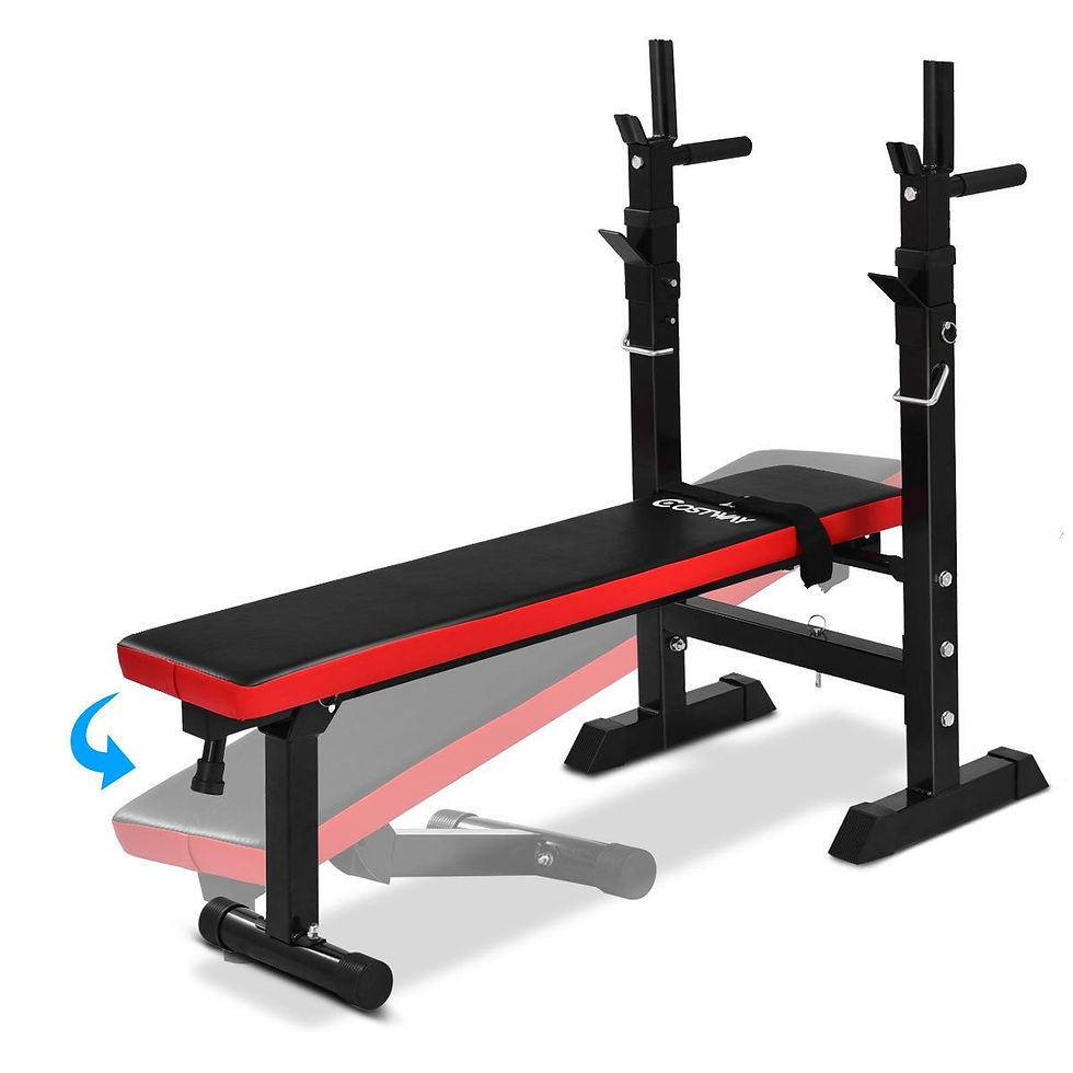 Thumbnail: Adjustable Folding Weight Lifting Flat Incline Bench