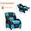 Thumbnail: Kids Youth PU Leather Gaming Sofa Recliner with Headrest and Footrest-Blue