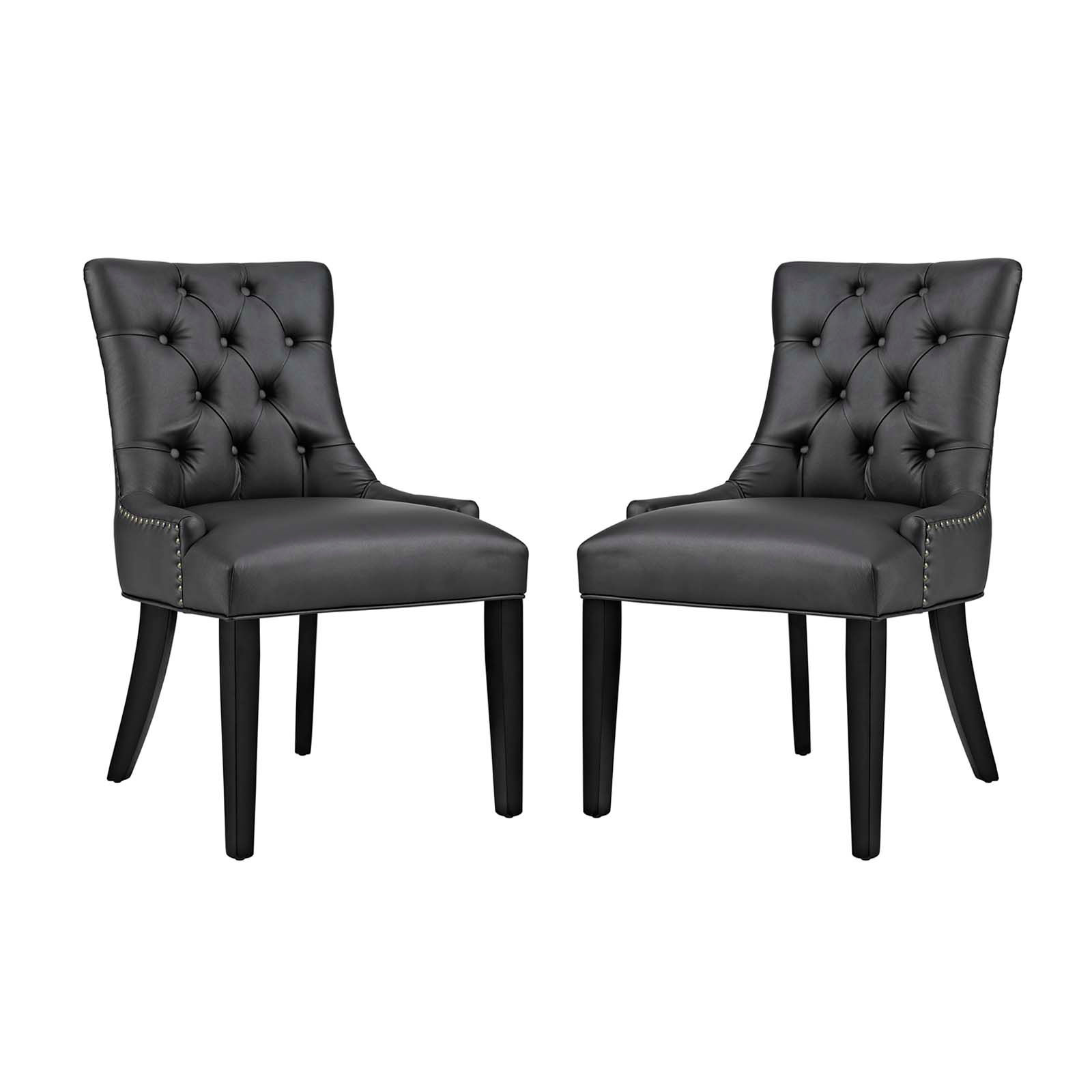 Regent Dining Side Chair Vinyl Set Of 2 EEI-2742-BLK-SET