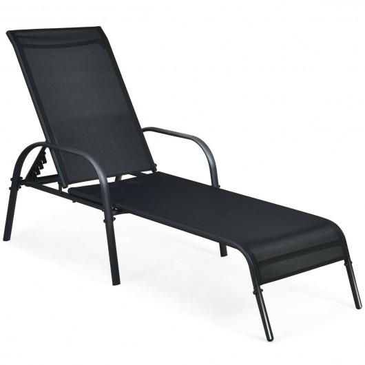 Outdoor Patio Chaise Lounge Chair Sling Lounge Recliner