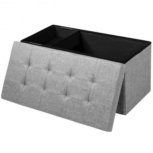 Thumbnail: 31.5" Fabric Foldable Storage with Removable Storage Bin-Light Gray
