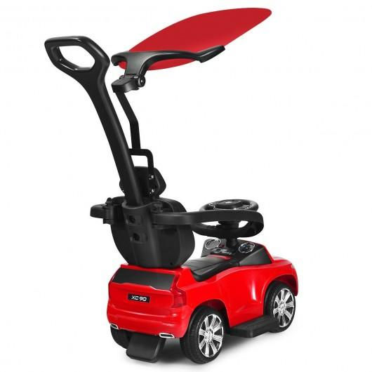 Thumbnail: 3 in 1 Kids Ride On Push Car Stroller-Red