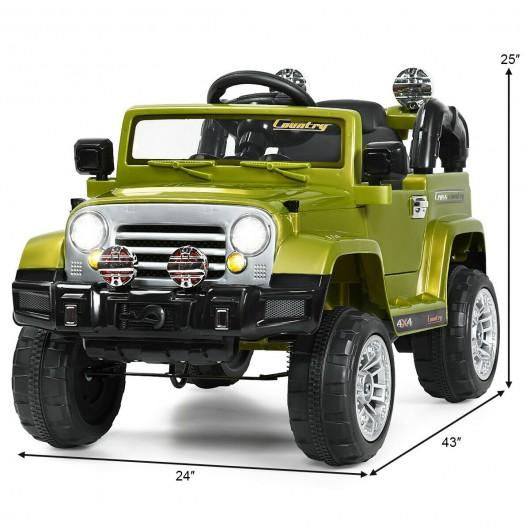 Thumbnail: 12 V Kids Ride on Truck with MP3 + LED Lights-Green