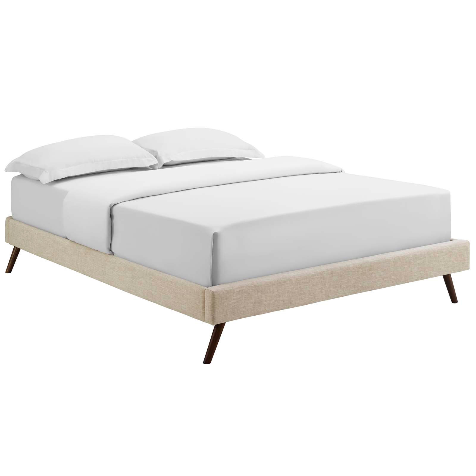 Loryn King Fabric Bed Frame With Round Splayed Legs MOD-5893-BEI