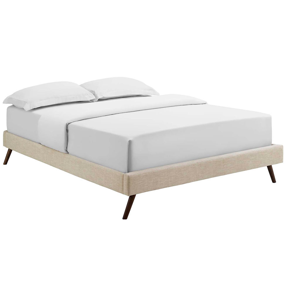 Loryn King Fabric Bed Frame With Round Splayed Legs MOD-5893-BEI