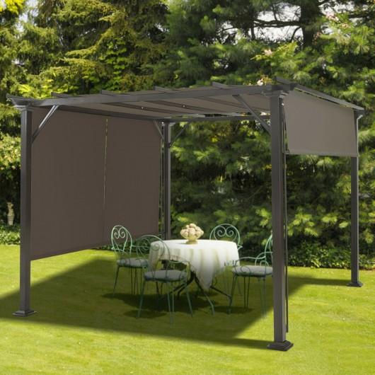 Thumbnail: 2Pcs Universal Replacement Canopy for Pergola Structure Sun Awning-Brown