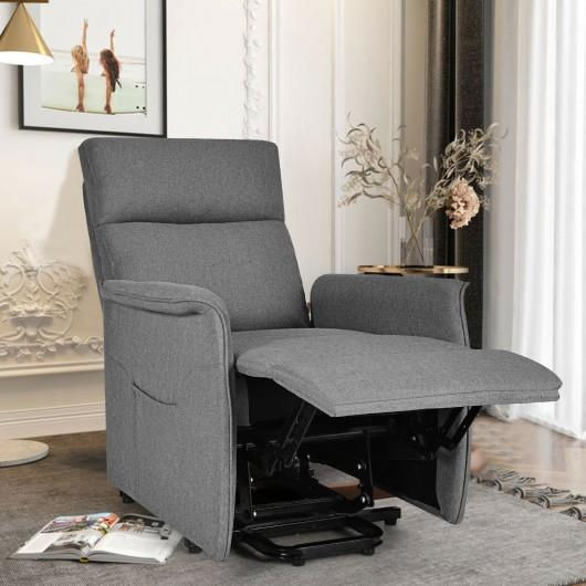 Thumbnail: Electric Fabric Padded Power Lift Massage Chair Recliner Sofa-Gray