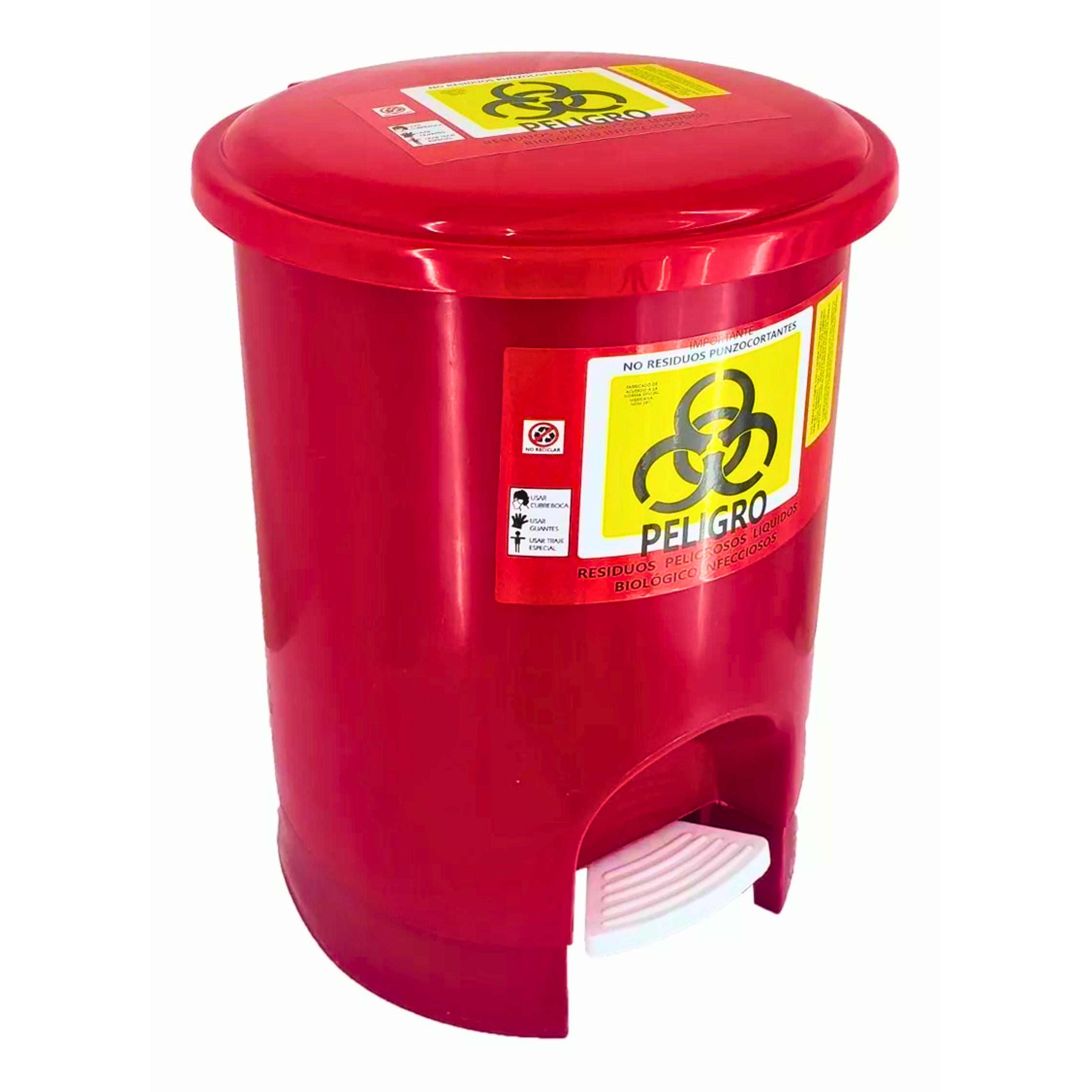 bote de pedal para desechos de biologicos rpbi de 21 litros de plastico