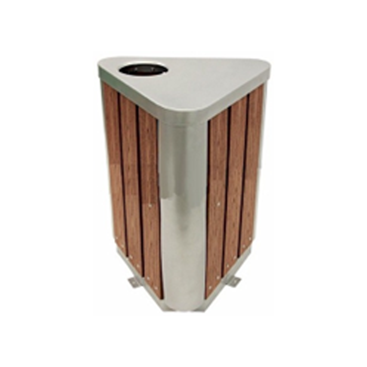 Contenedor De Basura Triangular De Madera