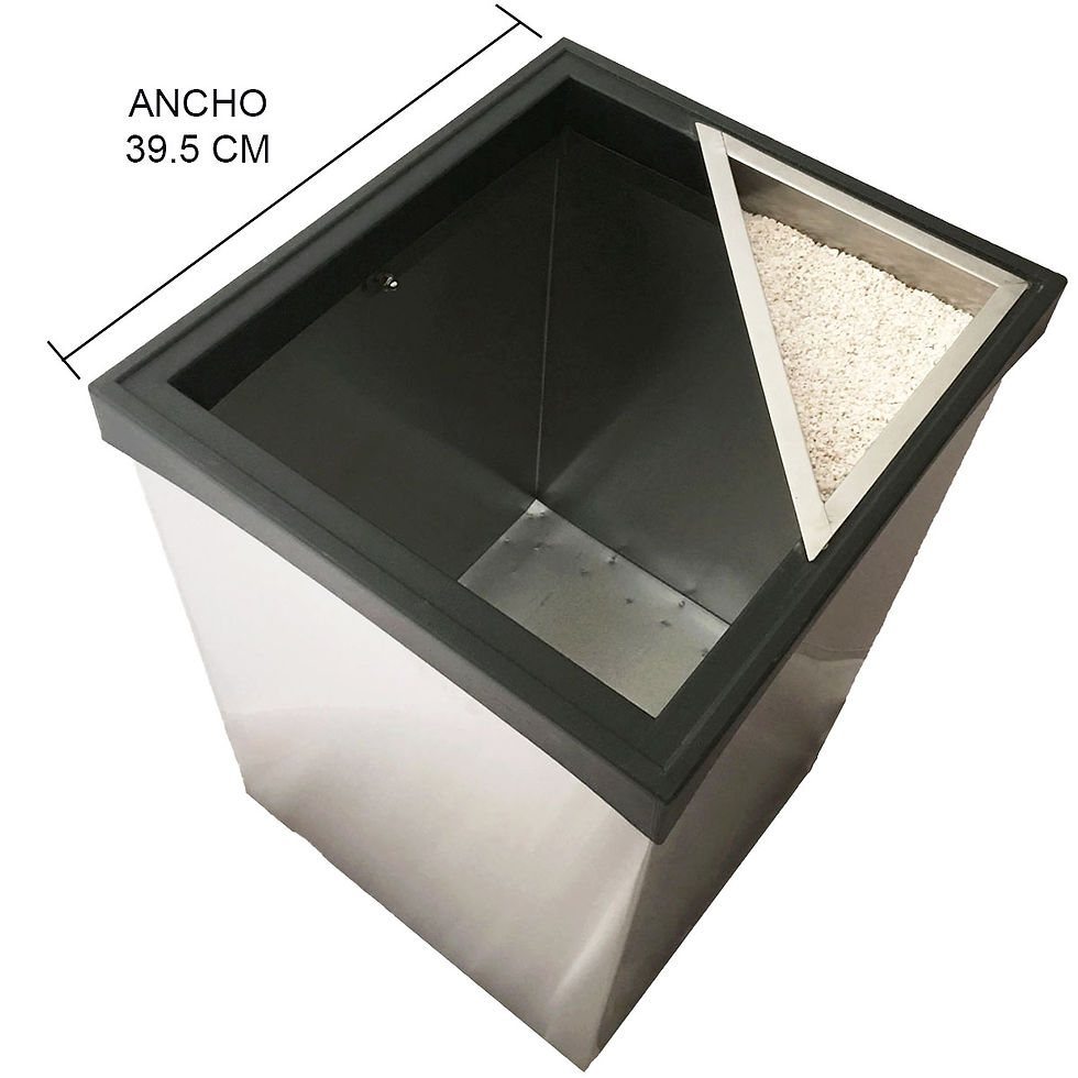 Miniatura: cenicero basurero de acero inoxidable para exterior