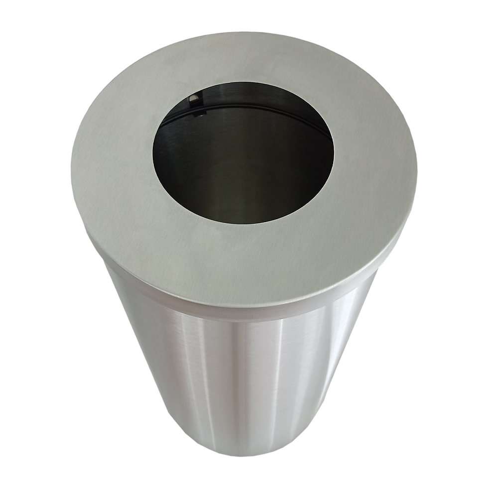 Miniatura: Bote de basura cilindrico de acero inoxidable tapa perforada 40 litros BACI 16