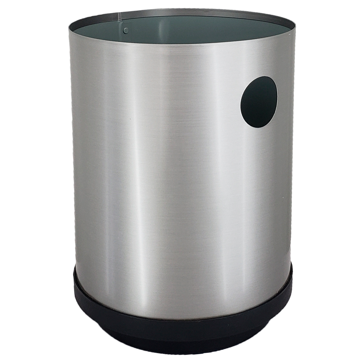 Cesto para Basura Cilíndrico Fabricado En Acero Pintado color gris, 15lt