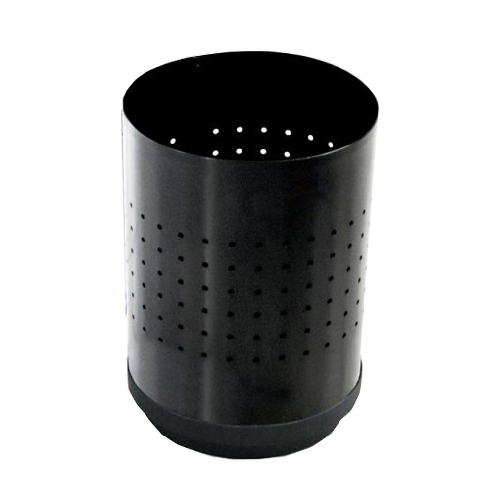 Miniatura: Cesto Para Basura Punzonado En Acero Negro, 15lt.