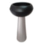 MAceta conica de acero inoxidable y palto de fibra de vidrio