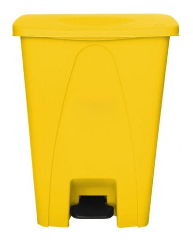 Miniatura: bote de basura con pedal color amarillo uso rudo plástico resistente