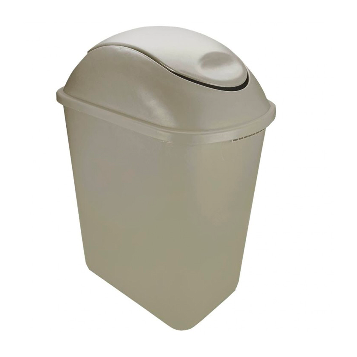 Bote Basura Rectangular Plástico Tapa Balancín 26 Lt Capuccino