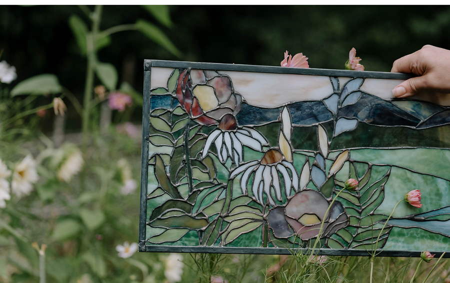 Detail of Stained Glass Panel Photo by Last Light Studio
