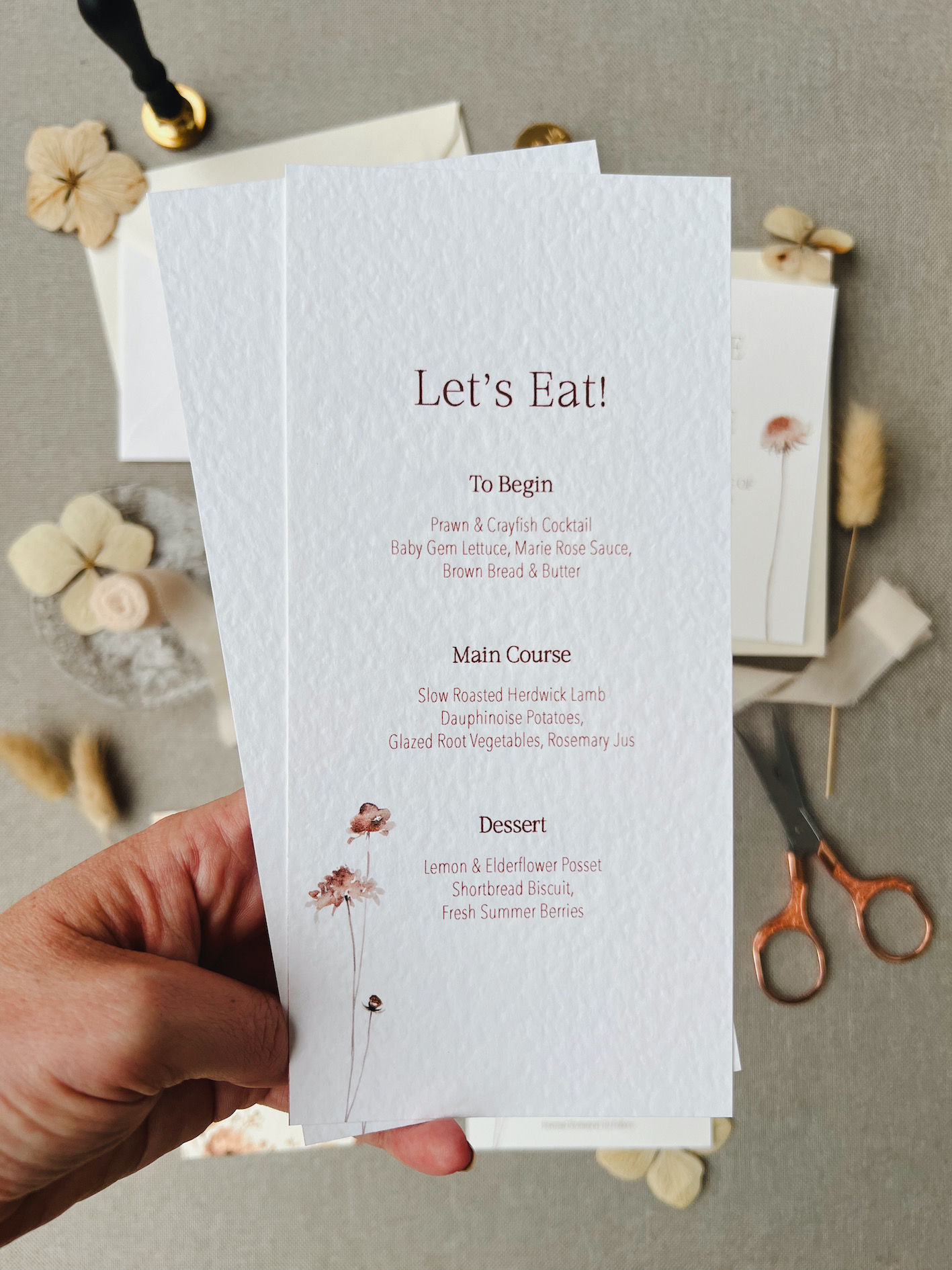 Menu Sample - Wildflower - Collection