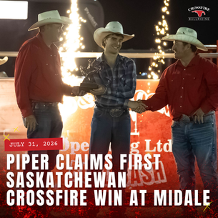 Kaden Piper accepting the winner trophy in Midale, SK