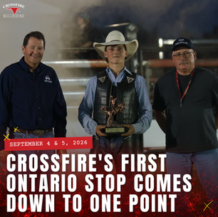 Brodi Beasley wins the 807 Bulls & Barrels, awarded the trophy.