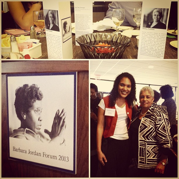 With Shirley Franklin, former two-term Mayor of Atlanta at the LBJ School of Public Affairs Barbara Jordan Forum.