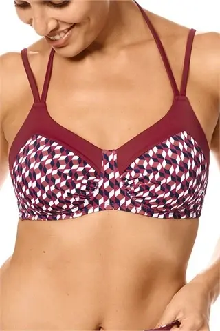 Thumbnail: Amoena Apulia Wire-Free Padded Bikini Top
