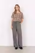 Pantalon fluide kaki ,fines lignes noires Soyaconcept