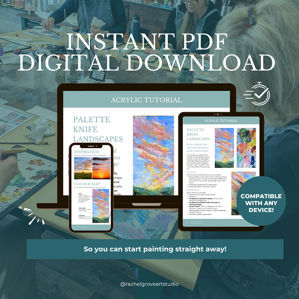 Thumbnail: Beginner Acrylic Tutorial: Palette Knife Landscapes Instant Download