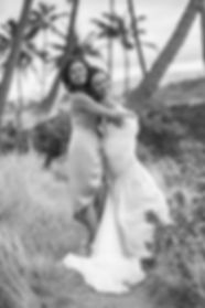 Bride and bridesmaid. location photos. Maui, Hawaii.
