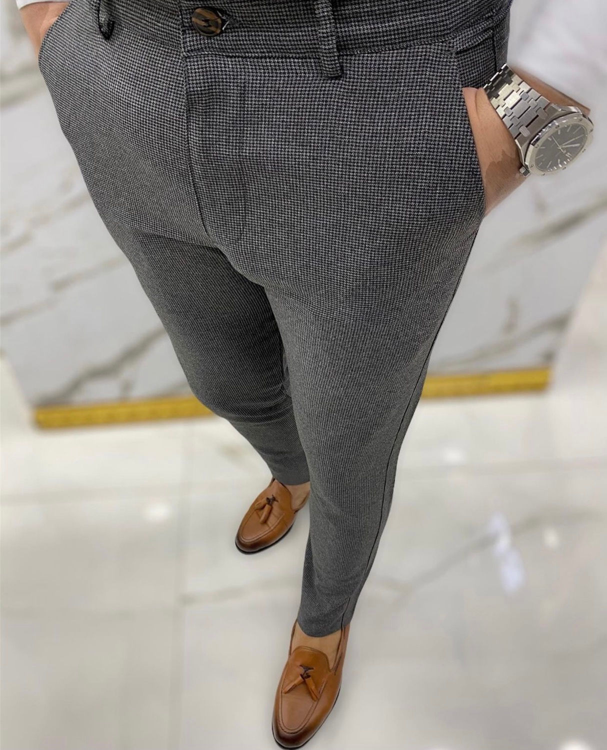 Slim Fit Lycra Trousers