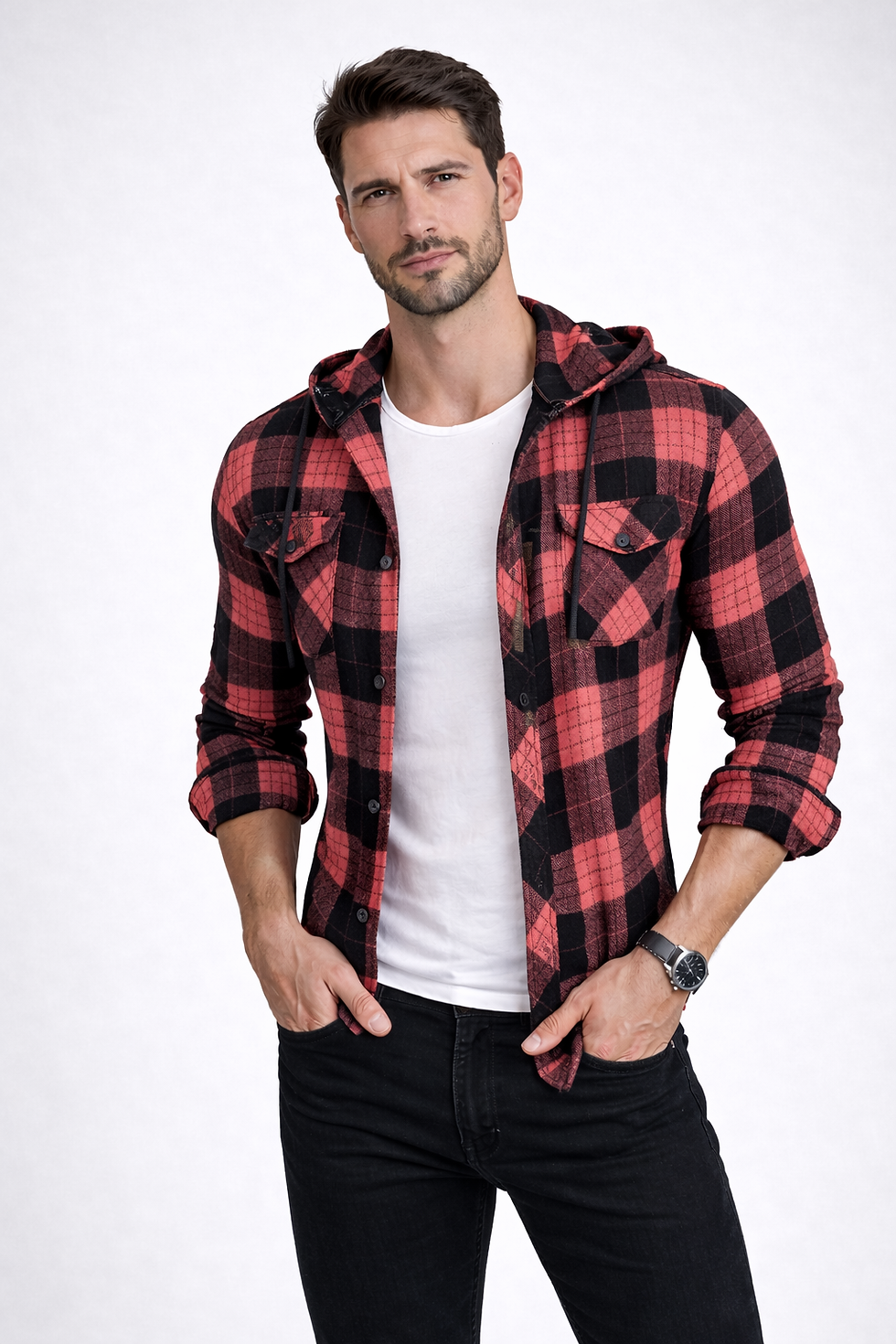 Thumbnail: Hooded Lumberjack Shirt