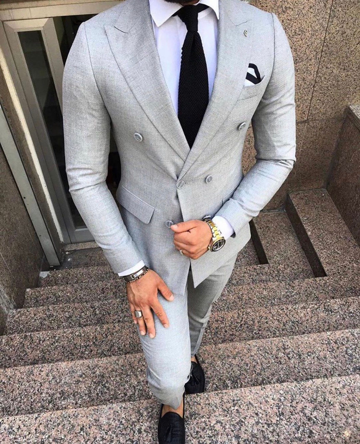 Slim Fit Double Breasted Suit