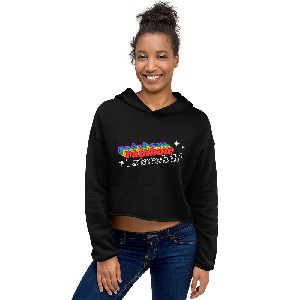 Rainbow Starchild Crop Hoodie