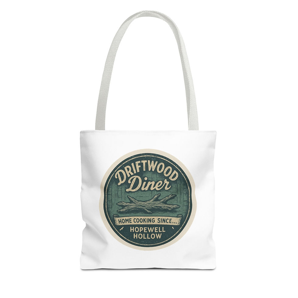 Thumbnail: Driftwood Diner (Hopewell Hollow) Tote Bag (AOP)
