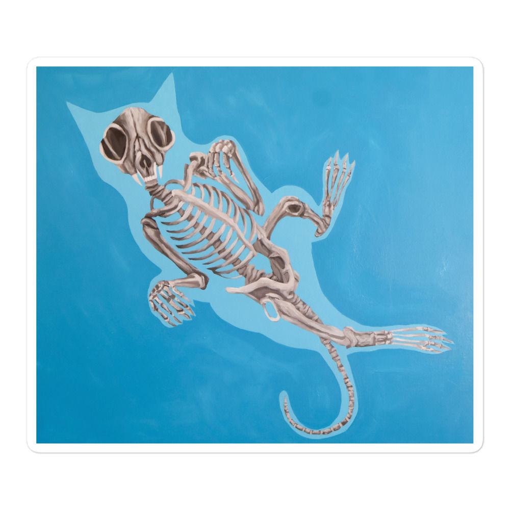 Skeleton Cat Sticker