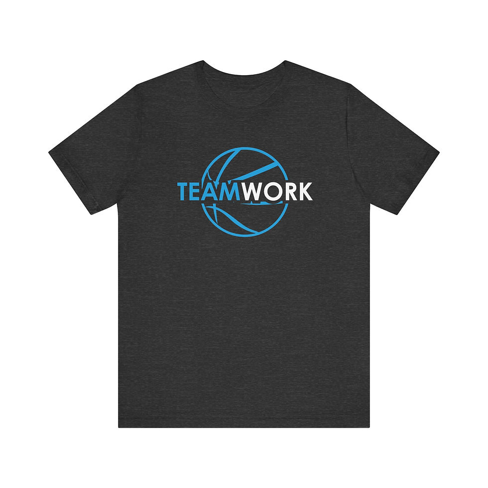 Thumbnail: Teamwork (Process Blue Outline) - Unisex Jersey Short Sleeve Tee