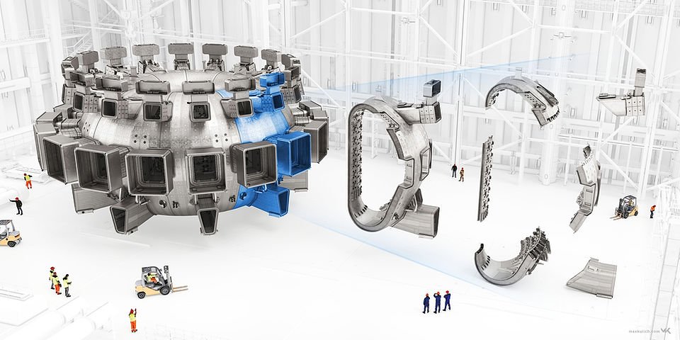 Technical 3D Visualization and Technical Illustration for F4E of ITER Fusion Reactor and Vacuum Vessel by Max Kulich