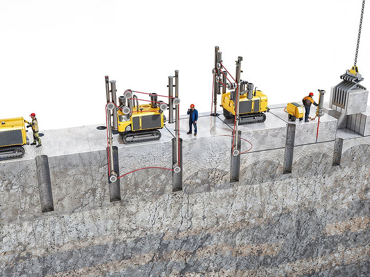 This is a 3D Cutaway Illustration for Gravity Storage of an Industrial Wire Saw showcasing its function and features.