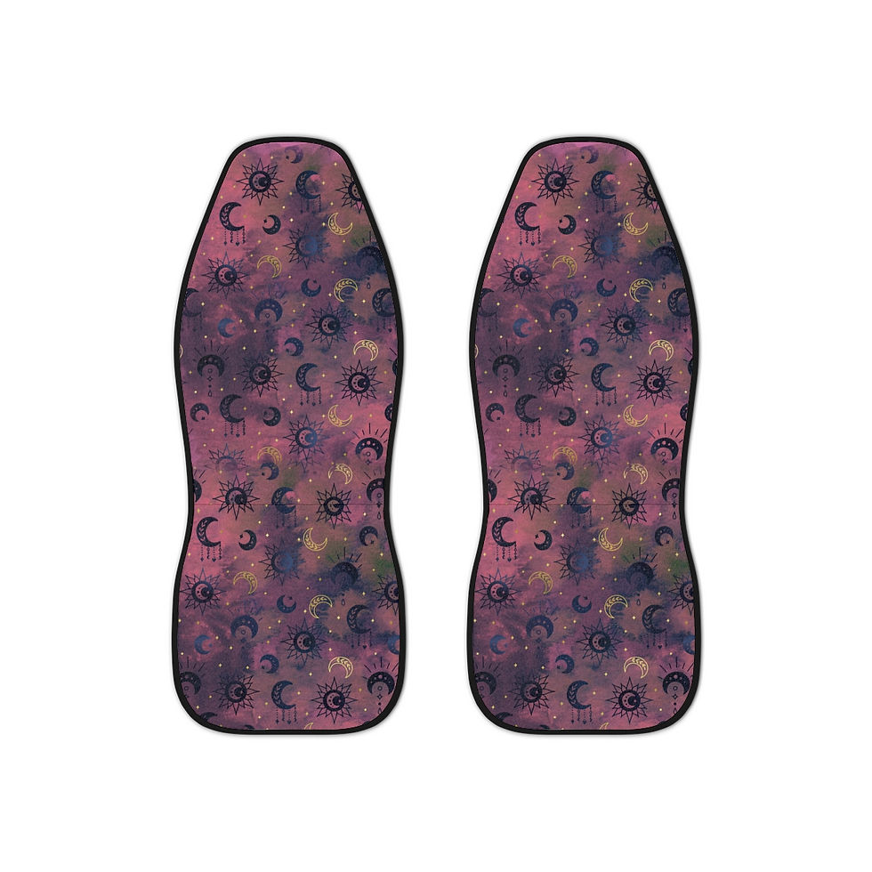 Miniature : Housses pour sièges automobiles mauve et motifs de lunes style BOHO