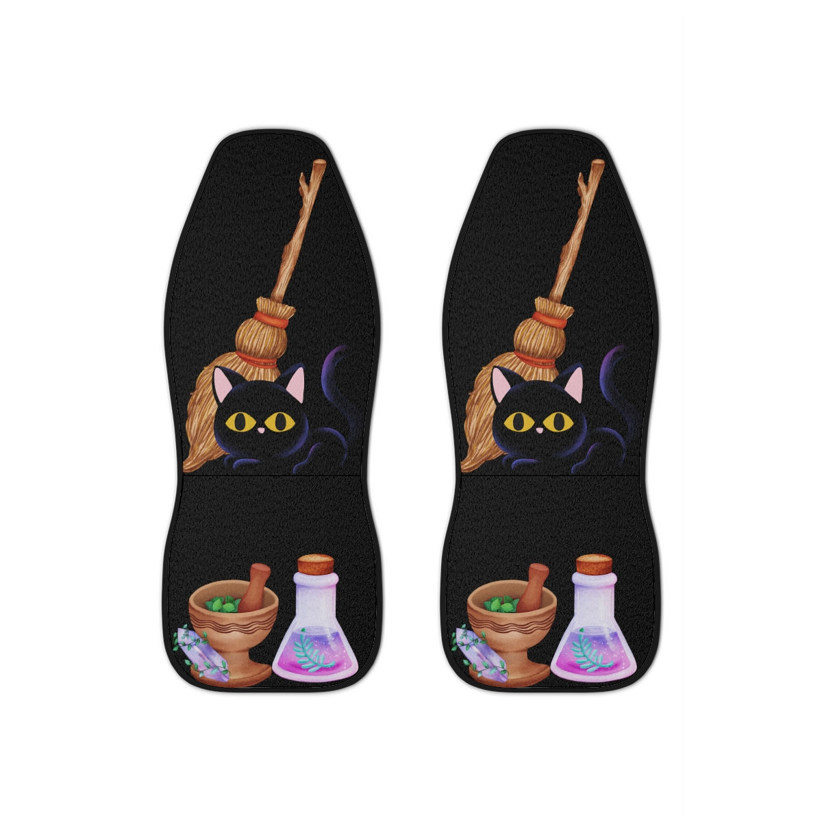 Housses pour sièges automobile Witchy avec potions, chat et balais