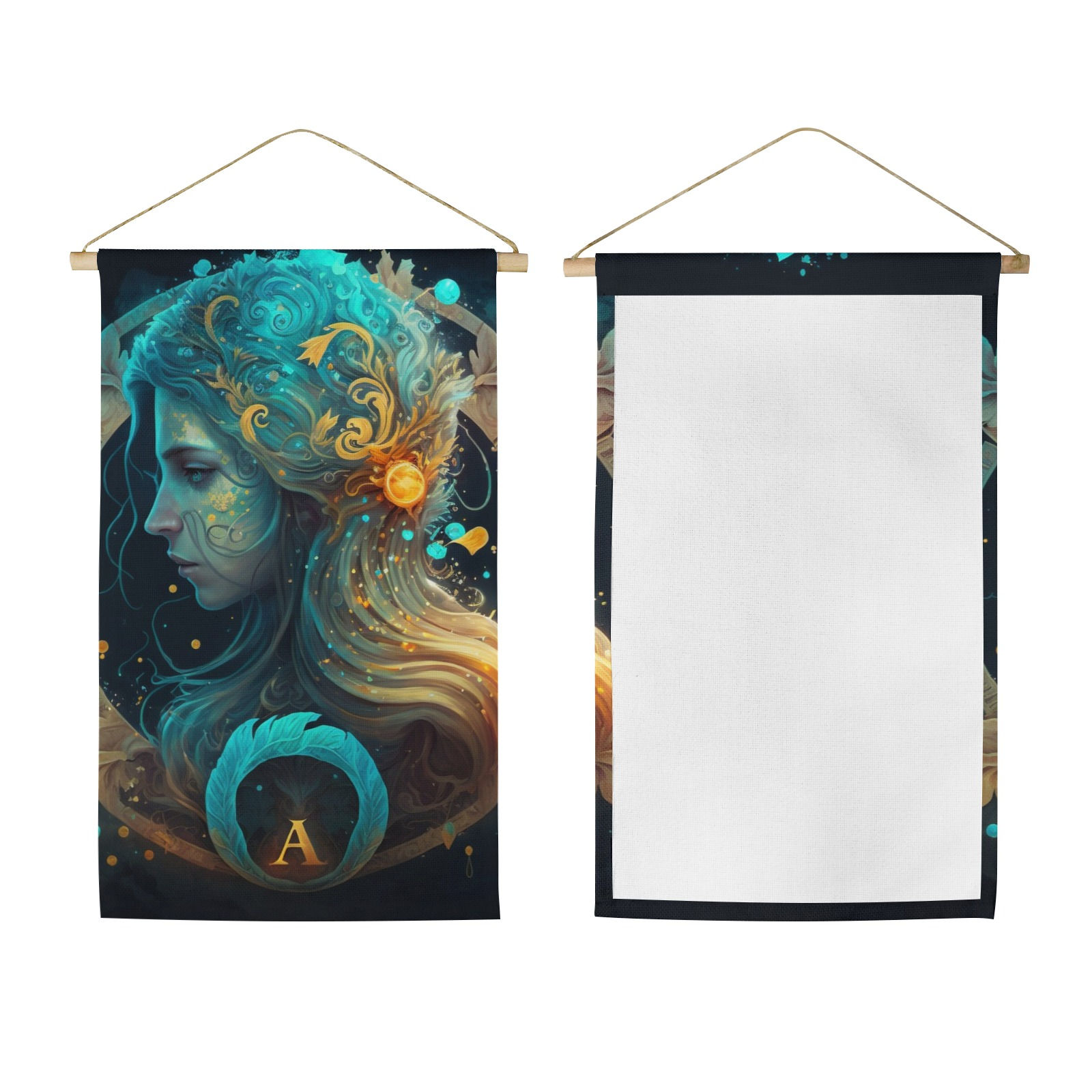 Affiche suspendue en lin du signe astrologique de la Vierge
