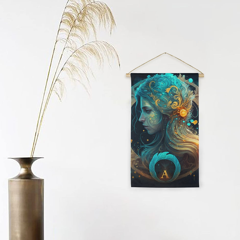 Miniature : Affiche suspendue en lin du signe astrologique de la Vierge