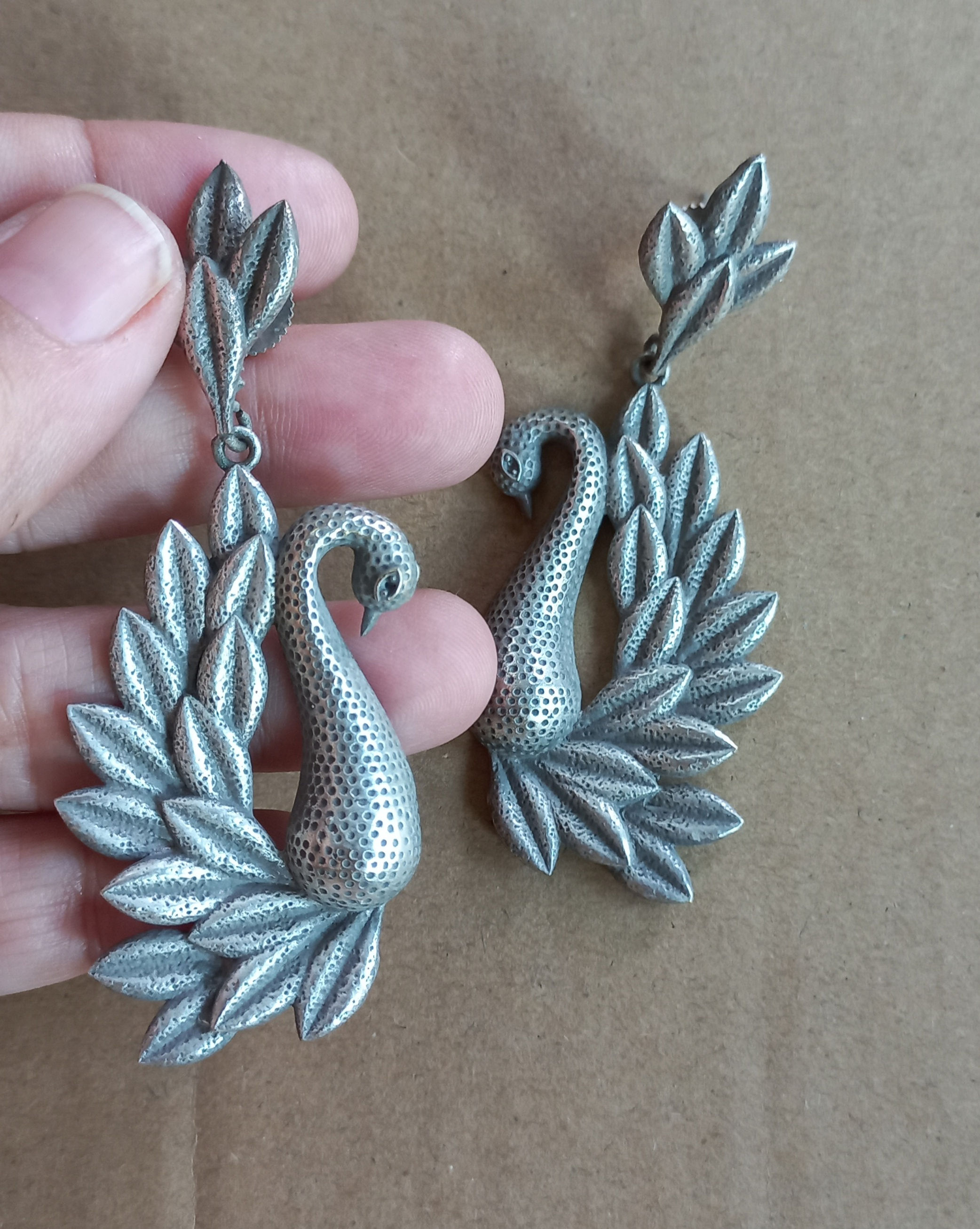 Beautiful peacock earrings