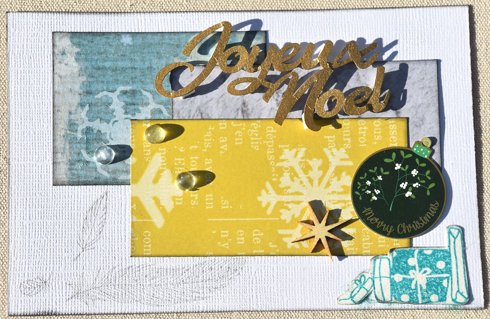 Miniature : Cartes Joyeux Noël Jaune et turquoise