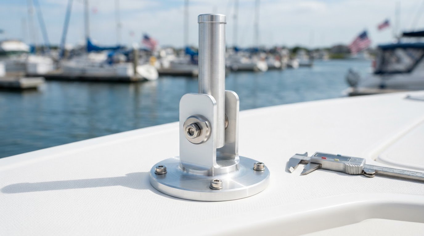 Machined Aluminum Flag Pole Mount Finishes and Fit